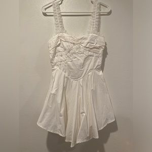 White mini dress with lace